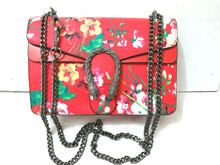 2016 newest flower print chain bag, brand fashion catwalk models shoulder messenger bag,high quality luxury women crossbody bags
