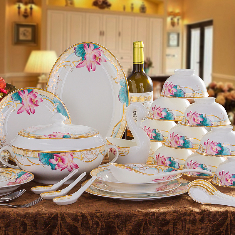 Microwave bowl set Dinnerware set 56 bone china dishes ceramics bowls plate giftinDinnerware