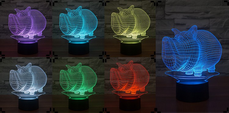 3D illusion pig shape night lamp jc-2866 (11)