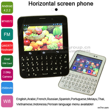 2015 Unlocked capacitive Touch Screen Dual sim MTK6572 android 4.2.2 QWERTY Keyboard 2G Horizontal screen mobile cell phone P51