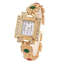 Relojes de moda para hombre chapado en oro rosa de lujo cristalino de Austria pulseras reloj 2015 reloj caliente de la venta