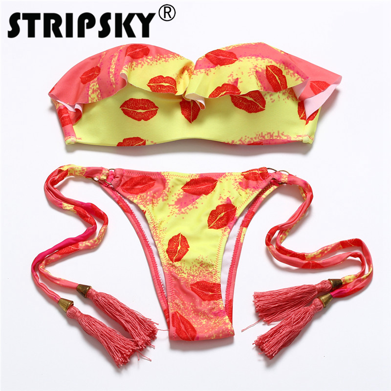 Stripsky 2016 Print Bikinis Brazilian Fringle Swimwear Women Push Up Sexy Brazilian Bikini Halter Biquini Ship From Estonia Stripsky 2016 Print Bikinis Brazilian Fringle Swimwear Women Push Up Sexy Brazilian Bikini Halter Biquini Ship From Estonia