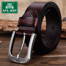 AFS JEEP Men’s leather belt youth outdoor leisure needle buckle leather belts men high quality