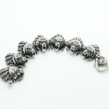 September New Arrival Mens 316L Stainless Steel Cool Amerindean Tribe Tiger Head Feather New Bracelet Chain Vintage Style Hot