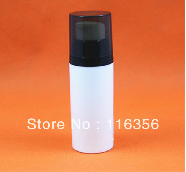 50 ML white airless vacuum pump lotion bottle with black transparent lid used for Cosmetic Package