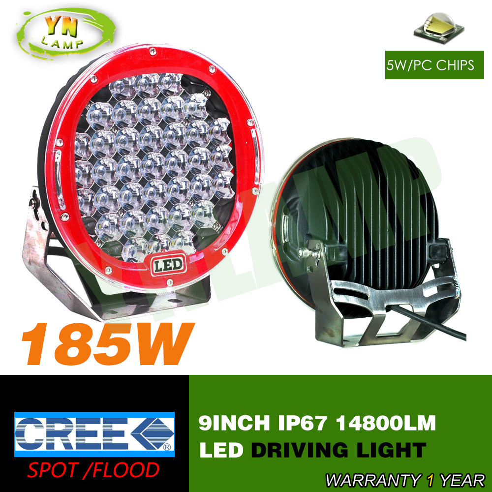 185w 9inch Red round cree led driving light led off road light led work light for