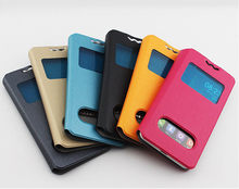 New 360 Rotating Stand Flip Double View Window Leather Cover For Fly IQ4503 Case Phone Cases Accessories 6 Colors