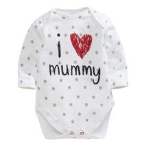 2015 baby clothing unisex baby rompers printed love mummy and daddy bebe roupas meninos