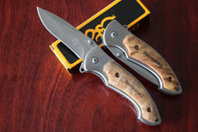 12Pcs lot 440C Blade OEM Browning 337 Wood Handle Tactical Folding knives Hunting Knife Camping tool