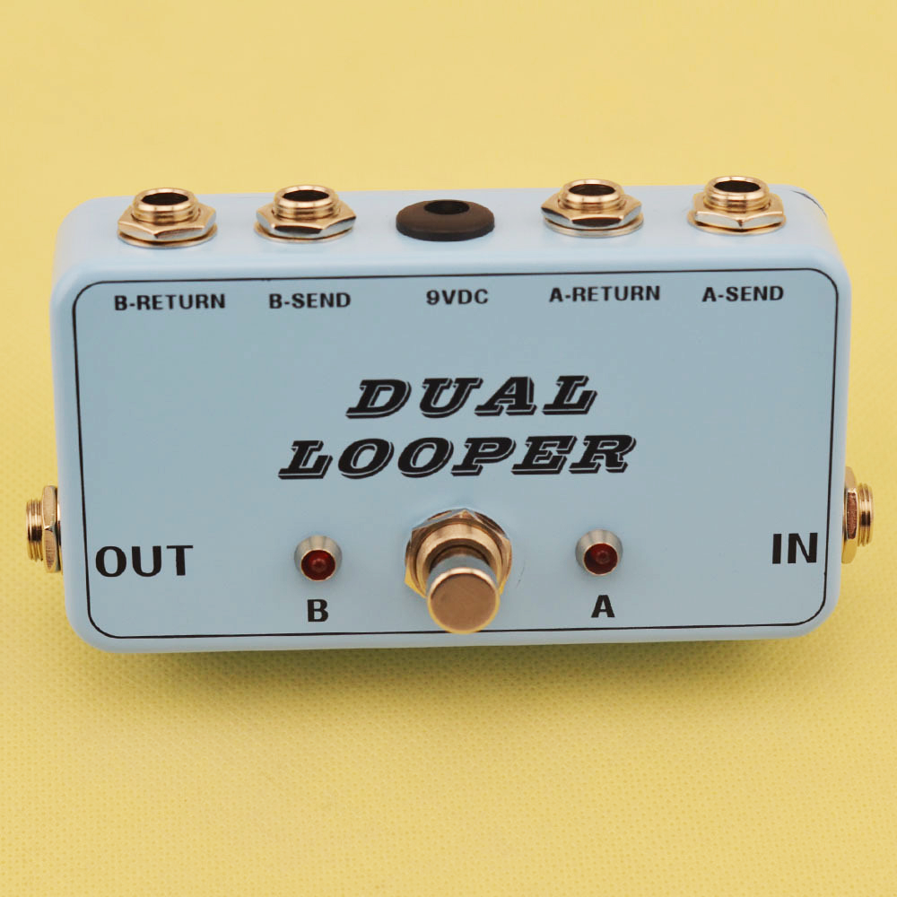 New True-Bypass Looper Effect Pedal Guitar Effect Pedal Looper Switcher  true bypass guitar pedal Light blue dual Loop switch