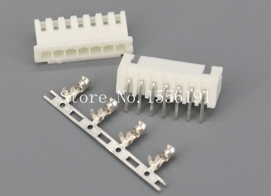 100Sets Kit XH2 54 7P 7Pin Curved needle spacing 2 54mm connectors Male and Female Plug