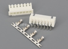 100Sets/Kit XH2.54-7P 7Pin Curved needle spacing 2.54mm connectors Male and Female Plug + terminals