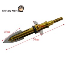 3pcs lot Sports Shooting Archery Arrowhead 100 Grain 2 Blade Steel Military Arrow Tip Broadheads Arrow