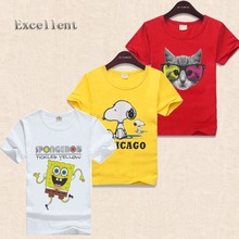2016 New Children clothes boys girls unisex t shirt cartoon Spongebob 3D Print children t-shirts 100% cotton children’s t-shirt