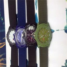 New 2015 Fashion men brand False 3 eye quartz watch weaving military sports watch men sports