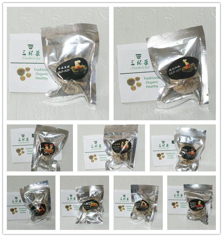 Гаджет  9 Kinds of Handmade Blooming Flower Tea Chinese Ball blooming flower herbal tea Artistic the tea for health care products 90g None Еда