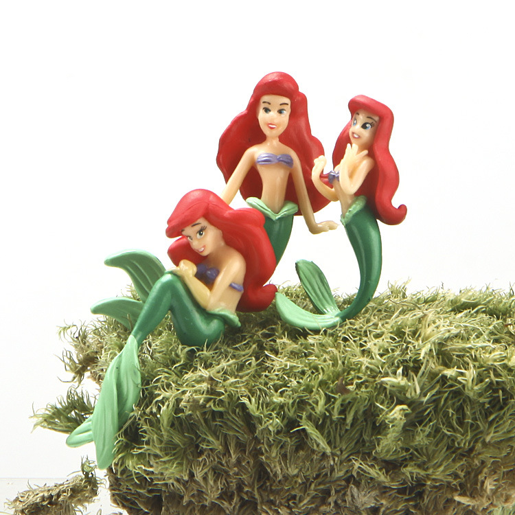 3pcs The Little Mermaid Toys Princess Theme Action Figures