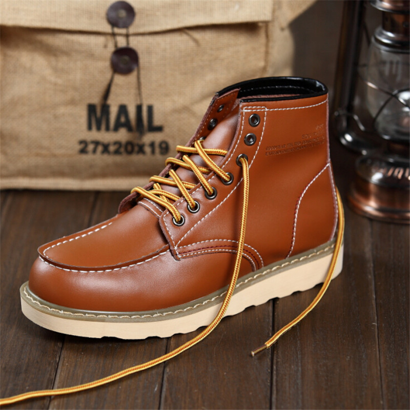 Martin shoes male fashion men autumn winter boots Britain Best quality Genuine leather high boots Korean