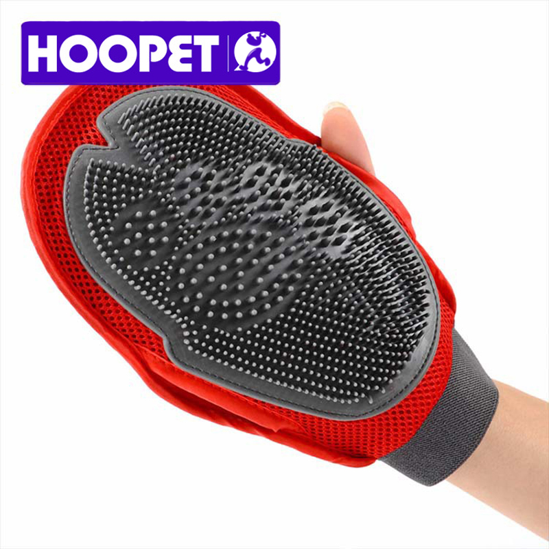 HOOPET Cat Pet Dog Grooming Groom Glove Mitt Brush Comb Massage Bath Brand New
