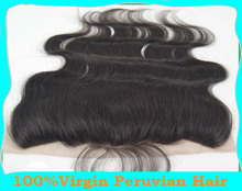 8A virgin Peruvian hair lace frontal closure 13x4 with free shipping body wave human hair ear