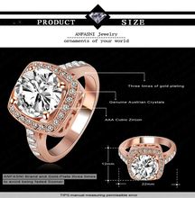 Vintage Fashion Women Rings18K Rose Gold Platinum Plate Ring Romantic Ring Micro Inlay Genuine SWA Austrian