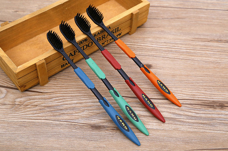 EA14 4PCS Double Ultra Soft Toothbrush Bamboo Charcoal Nano Brush Oral Care (5)