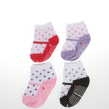 3pairs Lot Baby Toddler Ballet Shape Crew Anti Slip Socks Shoes Booties Lovely Cute Baby Girls