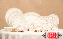 Elegant and luxurious genuine hand painted coffee cup set 28 pieces flast dinner plate tableware drinkware
