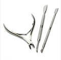 Nail tools supplies exfoliate dead skin scissors dead skin fork tool suite three piece steel push