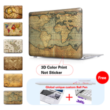 Antique Map Of World Laptop Sleeve Protective Cover For Notebook Apple Laptop Macbook Air Case For Mac Case A1278 A1286