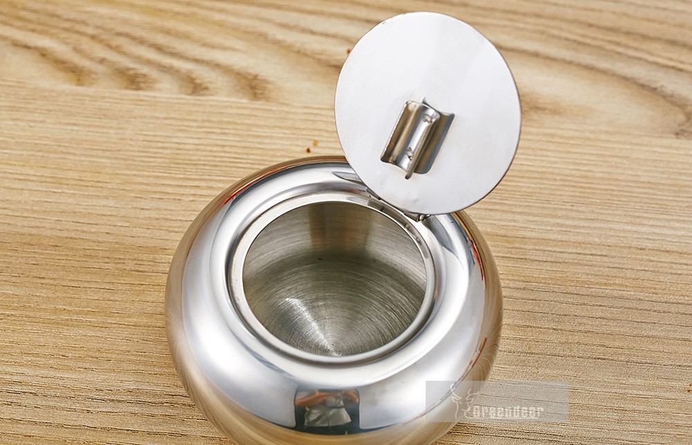 Stainless Steel Drum Shape with Lid Ashtray with Cover Ashtray Car Ashtray Cigarette Cigar Smoking Smoke Ash Tray Windproof-J13342-P6