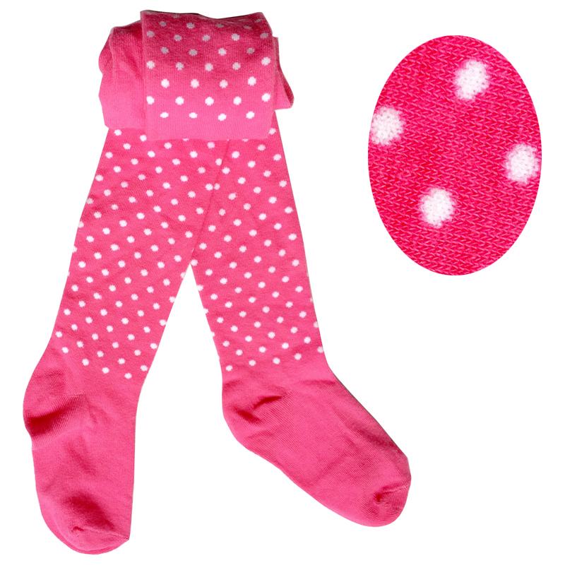 4-5T Knitted Girls pants Children Spring autumn skinny pantyhose Stretchy Child dancing pants lovely dot print panty-hose