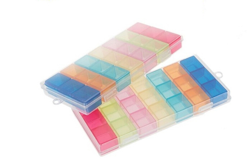 Гаджет  21 Slot 7 Day Colorful Pill Tablet Drug Box Case Organizer Container Holder  None Красота и здоровье