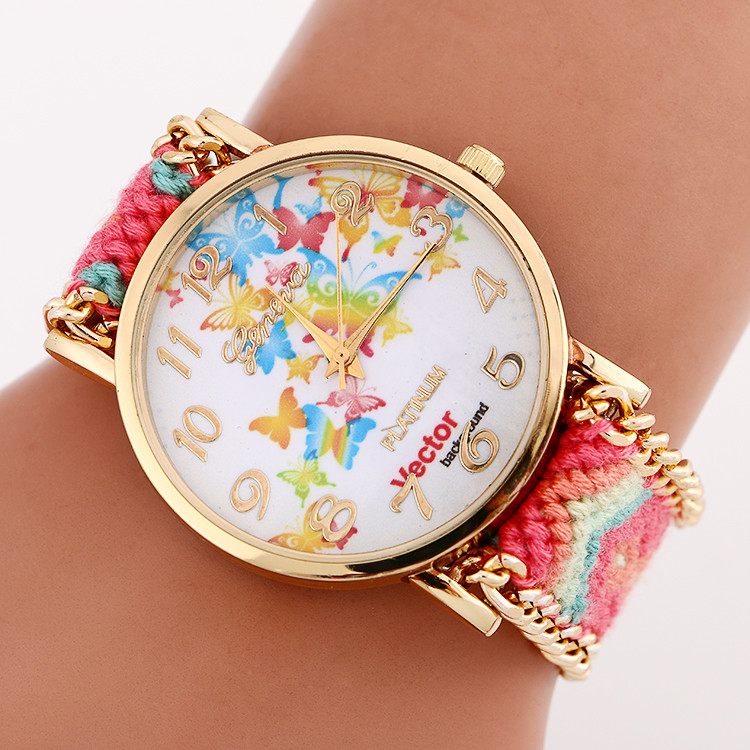 HOT Sell New Brand Handmade Braided Butterfly Friendship Bracelet Watch GENEVA Watches Women Quarzt Watches relogio feminino (12)