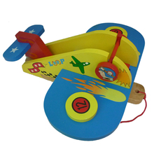 DANNIQITE wooden large slot-together airplane kit wood pull push plane baby learning & education toys gifts for children Kids