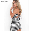 Summer sundress Sexy beach tunic Dress 2017 Women clothing boho Backless Casual Strap mini Dress robe