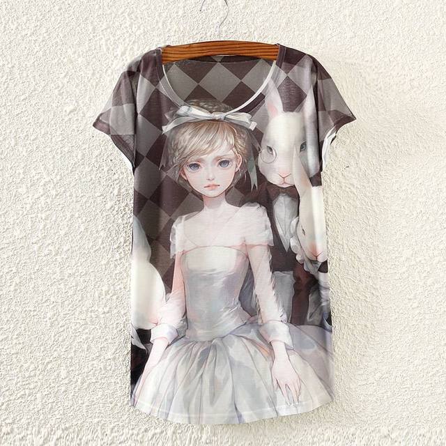 2015 новинка мода винтаж весна лето майка женская одежда топы Tshirt животных печать - женской одежды TPA5