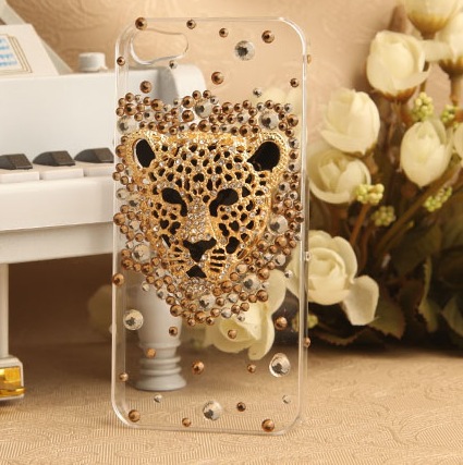 Здесь можно купить  Free Shipping 10pcs/lot Luxury Glitter Crystal Diamond Rhinestone Leopard Panther Head Case Cover For iPhone 4 4S  Телефоны и Телекоммуникации