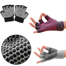 1 Pair Fashion Modern Design Yoga Half Fingers Fingerless Non Slip Grip Sticky Gloves Sports Exercise