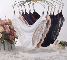 Women Lace Sexy Panties Ultra Thin Transparent Flower Embroidered Patterned Plus Size Underwear Seamless Briefs 6Colors