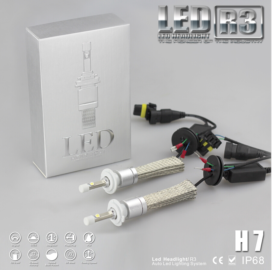 1set  H7 9005/9006/ Headlight H1/H3/H11/9004/H4/H13/ 9012 headlamp 6000K LED Headlight Lamp Cree 40W 4800lm Bulb Waterproof