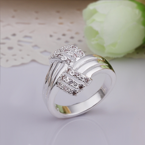 Hot Sell Wholesale Sterling 925 silver ring 925 silver fashion jewelry ring Fashion Exquisite Crystal Paved