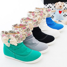 2014 spring and autumn boots transpierce bow flat heel boots flat canvas boots