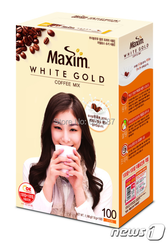 Free Shipping 100 Original Korean Instant Coffee Mix Maxim White Gold 100 Sticks