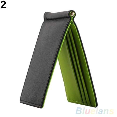 Trendy Ultra-Thin Magic Faux Leather Card Holder Bifold Mini Wallet 1XW8