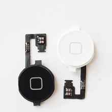 100% Guarantee Original Home Button Menu with Flex Cable Key Cap for iPhone 4 4G Home Button Flex Black/White Free Shipping