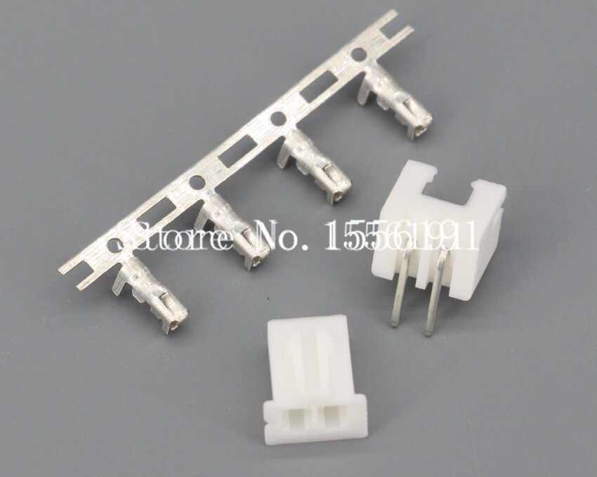 100Sets Kit XH2 54 2P 2Pin Curved needle spacing 2 54mm connectors Male and Female Plug