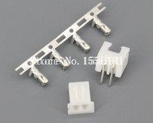 100Sets/Kit XH2.54-2P 2Pin Curved needle spacing 2.54mm connectors Male and Female Plug + terminals