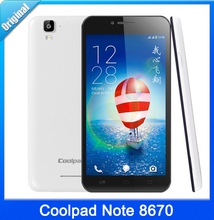 Original Coolpad Note 8670 5.5″ 1.2Ghz MTK6582M Quad Core Android 4.2 Mobile Phones 1G RAM 4G ROM 8MP Dual SIM Russian 2500mAh