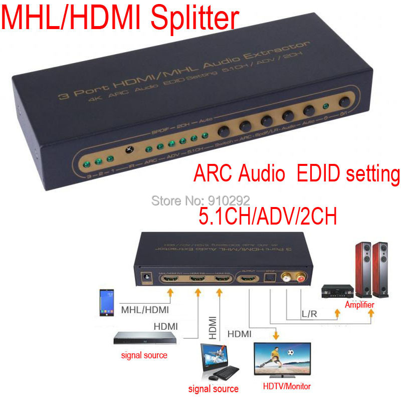 HDMI MHL/HDMI Converter 3D 4K HD 1080P mhl/HDmi HDmi MHL/3 HDmi , HDmi/l/r/spdif 5.1ch/adv/2ch HDMI0025
HDMI MHL/HDMI Converter 3D 4K HD 1080P mhl/HDmi HDmi MHL/3 HDmi , HDmi/l/r/spdif 5.1ch/adv/2ch HDMI0025